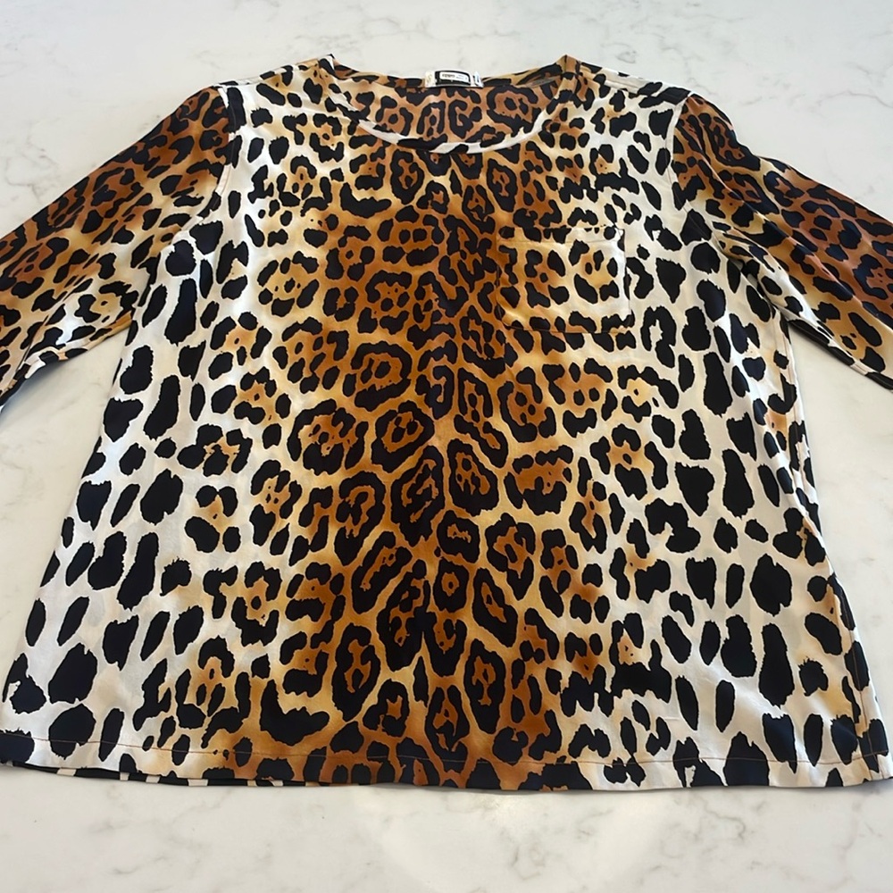 Equipment Leopard Print Silk Top
